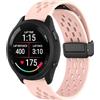 MELEJIA 20mm Cinturino Silicone Compatibile con Garmin Vivoactive 5/Venu Sq 2/Venu 2 Plus/Forerunner 570 42mm, 20mm Ricambio Cinturino, Regolabile Chiusura Magnetica, Silicone Cinturini-Rosa