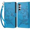 KENHONER Custodia per Samsung Galaxy A55 5G Cover, Blu | Portafoglio in Pelle PU Retro, Antiurto Flip, Slot per Schede, Funzione Stand, Chiusura Magnetica