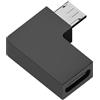 GMBYLBY Convertitore da tipo C femmina a micro USB maschio, 480 mbps, da tipo C a micro USB, angolato di 90 gradi, per connettore di prolunga USB C, da maschio a femmina