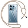 Pnakqil Cover per Xiaomi Redmi Note 14S 4G con Cordino, Trasparente Custodia con Laccio Tracolla Cellulare Girocollo Collana Protettiva per Xiaomi Redmi Note 14S 4G 6.67 Pollic, Khaki