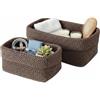 MIATTCLD 2 cestini per uncinetto, in corda di cotone, per riporre gli asciugamani degli ospiti, per bagno, camera da letto, cucina, decorazione per la casa, 21 cm + 29 cm (marrone)