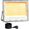 MEEKBOS Faretto LED da Esterno 200W, IP66 Impermeabile Luce Bianca Calda 3000K Faro LED Con Spina Schuko,20000 Lumen,220-240V AC 50Hz