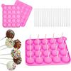 Rairsky Cake Pops 20 Fori Stampo per Cake Pop Silicone Lollipop con Bastoncini