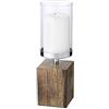 EDZARD Portacandele Meo (H 16,5 cm), base in legno, nichelato, per candele fino a Ø 8 cm, perfetto per candele permanenti Cornelius - Portacandele vetro, Candeliere legno, Lanterna tavolo, Deco casa