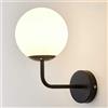WDBZTJ Vintage Lampade Da Parete, 1-Light, Applique da Parete Moderno Palla Di Vetro, Retro Metallo LED Lampada a Muro Per Camera Da Letto Soggiorno Corridoio Bagno Comodino Lampade,f