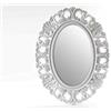 Gicos Specchio in Legno Ovale 45 * 2 * 58 cm da Parete Bianco Shabby Chic MOG-715396