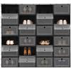 Dekltus Set di 24 scatole per scarpe, impilabili, trasparenti, in plastica con coperchio, per scarpe da ginnastica, con tacchi alti, scarpe in tela, stivali, 33 x 23 x 14 cm (nero)