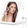HYROMIN Specchio Trucco con Luci Ricaricabile, Specchio da Trucco LED Pieghevole Portatile con 3 Modalità di Luce, Luminosità Regolabile, Interruttore Touch, Specchio da Viaggio per Casa e Viaggio