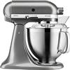 KitchenAid Robot da cucina I Artisan I Food Processor inclinabile, impastatrice con 2 ciotole e 3 accessori in acciaio inox, 4,8 l, grigio