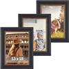 Victor cornice portafoto "Goya" nero oro 13x18 cm set da 3 - profilo: 31 x 19 mm - stile vintage - vetro acrilico infrangibile - decorazione per la casa