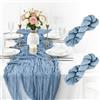 Songella Runner da Tavola in Garza Rustica Trasparente Runner da Tavola per Formaggio per Matrimoni Feste Addio al Nubilato 2 Pezzi 90 x 300 cm Blu Polveroso