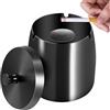 Binnan Posacenere da Esterno, Posacenere con Coperchio, Posaceneres Retrò con Coperchio, Scrivania, Patio, Posaceneres per Casa, Ufficio, Balcone Esterno (Nero)
