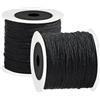 JMOOT Cordoncino in nylon nero per la realizzazione di bracciali, 0,8 mm x 200 m, filo per perline non elastico, intrecciato e satinato, per la realizzazione di braccialetti