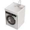 PP-Vic Un Mobile lavabo e Contenitore Multifunzionale, Che Integra in un'unica Soluzione Un Mobile sottolavabo e Una Struttura Porta-Lavatrice, Lavanderia,Ambienti Interni e Garage,B 66 * 65cm