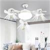 VIMAZ Ventilatore da soffitto a LED con attacco E27+B22, dimmerazione continua, silenzioso, con telecomando, ideale per camera da letto e soggiorno (Drone a 3 teste + adattatore B22)
