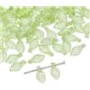 Whakano 200 perline in acrilico verde per fai da te, 5 × 10 mm, perline sfuse con foro, perline per fai da te, decorazioni fai da te, gioielli, collane, orecchini, portachiavi, verde chiaro