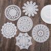Shimmeroo 6 centrini in pizzo bianco, 15,2 cm, vintage, all'uncinetto, tovagliette in pizzo rustico, fatte a mano, decorazioni da tavolo per cucina, sala da pranzo, feste, matrimoni, compleanni