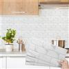 Decoroom Adesivi per piastrelle bianche, 12 pezzi, in vinile, autoadesivi, impermeabili, fai da te, decorazione per la casa, per cucina, bagno, backsplash