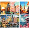 tigdtiu Set di 6 diamond painting per adulti, 5D fai da te, decorazione da parete, 30 x 40 cm