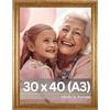 Victor cornice portafoto "Goya" oro 30x40 cm - profilo: 31 x 19 mm - stile vintage - vetro acrilico infrangibile - decorazione per la casa