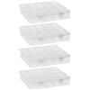 Ideen mit Herz Scatole per piccoli oggetti, 20 scomparti da 4 x 4 cm, dimensioni: 20,8 cm x 16,9 cm x 4 cm, cassette per assortimento | 4 pezzi