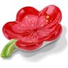 YINGAYOU Portasapone Ceramica con Scolo 30°Design Inclinato Rosso | Portasapone Fiore 14×10×5cm Mantiene il Sapone Asciutto Stabile, Solido e Facile da Pulire, per il Bagno Cucina e il Lavello