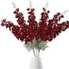 OUKEYI 6 fiori finti delphinium in seta, 85,1 cm, fiori artificiali a stelo lungo, per vasi alti, decorazione per la casa, matrimoni e feste (rosso brillante)