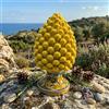 Generico Pigna di Caltagirone in ceramica siciliana decorata a mano colore verde - rosso - giallo - blu 25 cm (Giallo)