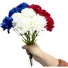 Rikyo Bouquet da 28 cm, 10 garofani a stelo, resistenti ai raggi UV, non sbiadiscono, mini petali di garofano in seta, piante finte per sempre, per foto, decorazioni per la casa, feste e matrimoni (rosso