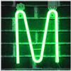 YUANYUYING Lettere luminose a LED, luce dell'alfabeto a LED verde, alimentata a batteria e tramite USB, lettere da appendere per camera da letto, bar, decorazioni per matrimoni e regali (M)