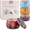 YINUO LIGHT Set Candele Profumate, 4 Candele in Cera di Soia da 125 G Ciascuna, Fragranze Floreali in Barattoli Boho Decorativi, Regalo Donna, Compleanno, Casa Nuova YINUO LIGHT