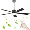 TuoyuanW 52in Industriale Lampadario Con Ventilatore Da Soffitto Tri-Colour Reversibile Nero Lampadario Con Pale Ventilatore Grande 6 Velocità Soggiorno Ventilatore Da Soffitto Con Luce E Telecomando Timer