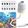 Dujuanus Proiettore di Luce Notturna HD Smart Dynamic 5D, Plug and Play, Proiettore HD Star con 3/6/12/24, Proiettore USB a 360°, per Camera da Letto, Soffitto, Tetto Auto (12 Films)