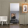 Quiaviank Specchio intero con cornice in alluminio, vetro temperato, specchio rettangolare da appendere, inclinabile, per soggiorno, camera da letto, guardaroba, 180 x 80 cm