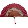 Komencu Ventaglio Spagnolo Artigianale - 100% Cotone e Legno di Sipo - Ventaglio Particolari ed Elegante - Ventaglio Grande per Donna e Sposa (Rosso Piastrelle)