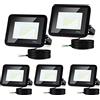Tubiaz Faretto LED da Esterno 5x50W, Super Luminosa 4250LM Proiettore Lampada Luce Potente Bianco Caldo 3000K, IP66 Impermeabile Per Piazzale, Parcheggio (Nessuna Spina)
