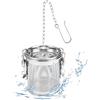 Rairsky Sfera di Spezie in Acciaio Grande Infusore tè Filtro Te con Copertura | Filtro the Infusione Colino per Tisane con Gancio a Catena Esteso Filtro di Separazione Del Condimento 7.5Cm*8.5Cm