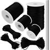 LEREATI Filo Nylon per Braccialetti 1.5mm x 20m Coda di Topo Cordoncino per Collane Filo Non Elastico per Braccialetti Resistente Filato Gioiello, Filo per Macrame, Perline, Fai da Te (Nero)