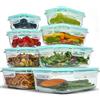 uandu Set da 16 Pezzi - Contenitori Ermetici per Alimenti in Vetro | 8 Contenitori, 8 Coperchi, Vetro Borosilicato, Senza BPA, per Microonde, Forno, Freezer e Lavastoviglie