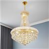 Vrygle lampadario in cristallo stile impero oro 3 Temperature di Colore a due strati L (56×155cm 50W) E14x10 Led