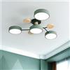 TONGNIDA Plafoniera，4 Teste LED, Plafoniera Tri-Colore 48W Dimmerabile per Soggiorno, Corridoio, Sala da Pranzo, Ufficio, Camera da Letto (Verde)