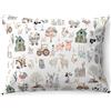 PinkZebra Federa per cuscino per bambini, 20 x 40 cm, in 100% cotone, per ragazzi e ragazze, Oeko-Tex Standard 100, federa per cuscino con chiusura lampo, motivo fattoria