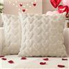 Artscope 2 Pezzi San Valentino Federe in Lana Corta Velluto Copricuscini Morbido Decorativo Fodere per Cuscino Lusso Stile per Divano Camera da Letto Amore Beige 50x50 cm