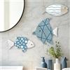 PRESSINART 3 Pezzi di Decorazioni Murali in Legno A Forma di Pesci Sculture Marine A Tema Oceanico Segni Artistici Appesi per Casa sul Lago Ristoranti Negozi Camere da Letto Bagni Sala da Pranz