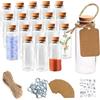 DITK-U 18 pezzi x 40 ml Mini bottiglie di vetro con tappo, piccole bottiglie con etichetta, come bomboniere, decorazioni per matrimoni, barattoli per spezie, decorazioni per Natale