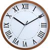 NUOVO Orologio da parete con venature in legno imitazione, numeri romani, semplice e facile da leggere, adatto per orologi da parete silenziosi in soggiorno, camera da letto, ufficio, ecc