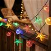 HHMTAKA Ghirlanda di luci solari per esterni, impermeabile, 50 LED, a forma di stella marina, 8 modalità, 9,5 m, per interni ed esterni, per giardino, patio, cortile, casa, feste di Natale, matrimoni
