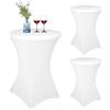 YMHPRIDE Set di 3 tavoli da bar elasticizzati bianchi, Ø 70-75 cm, rinforzo nella zona dei piedi e lavabile a 40 °C, antiscivolo e non necessita di stiratura, per tavoli da bar e tavoli da bistrot (70 x 110 cm