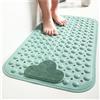 Moulaelos Tappetino da Doccia Antiscivolo, 80x50cm, Tappetino da Bagno Antiscivolo con Ventose, Tappeto per Piatto Doccia Antiscivolo Comfort Massaggio, Lavabile in Lavatrice, Verde