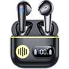 Paekole Cuffie Bluetooth,Auricolari Bluetooth 6.1 - Cuffie Wireless con 6 ENC Cancellazione Rumore Mics, Cuffie in Ear 48 Ore di Riproduzione, Cuffiette Senza Filo HiFi Stereo per iOS/Android - Classico Nero